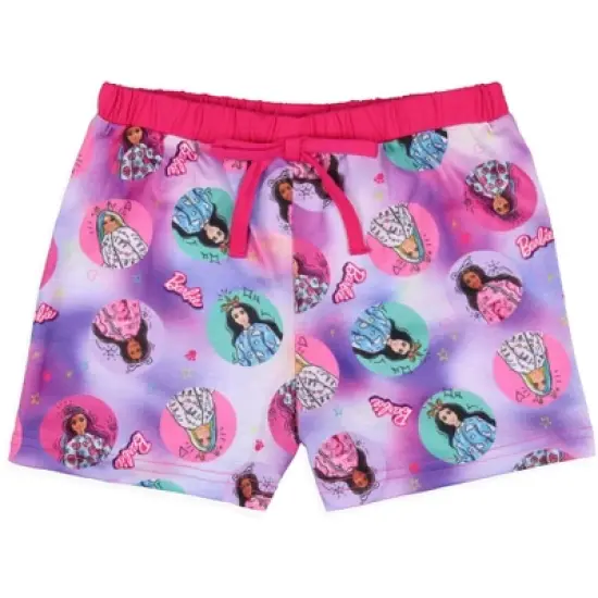 Barbie Girls' Together We Shine Characters Sketch Sleep Pajama Set Shorts Multicolored image {3}