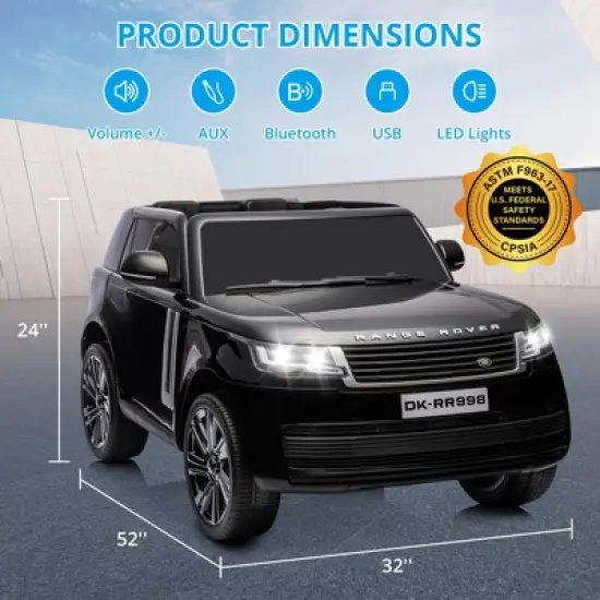 24V Licensed Land Rover Ride On Car, 2-Seater Electric Car w/Parent Remote Control image {1}