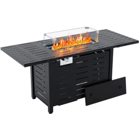 Rectangular Gas Fire Pit Table &ndash; Double-Door Storage, CSA-Certified, Waterproof for Patio/Deck/Garden image {10}