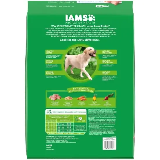 IAMS Proactive Health Chicken & Whole Grains Recipe Large Breed Adult Premium Dry Dog Food image {2}