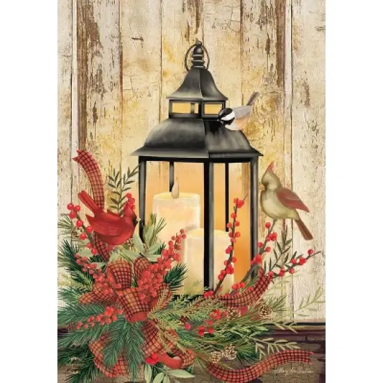 Briarwood Lane Holiday Lantern Christmas House Flag Rustic Greenery Cardinals 28" x 40" image {3}