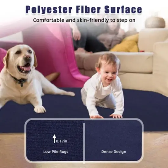 6FT x 18FT Boat Flooring Carpet, Marine Outdoor Rug, Indoor/Outdoor Mat for Patio Deck, TPR Non-Slip, Black, Waterproof, Ideal for Camping image {2}