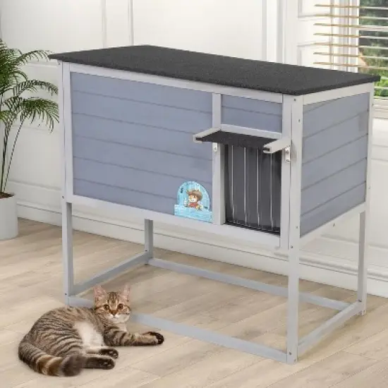 Raised Outdoor Cat House image {3}