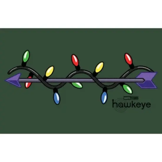 Junior's Marvel Hawkeye Holiday Arrow Festival Muscle Tee image {1}