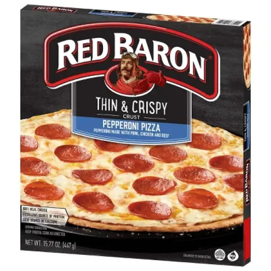 Red Baron Pepperoni Thin Crust Frozen Pizza - 15.77oz image {1}