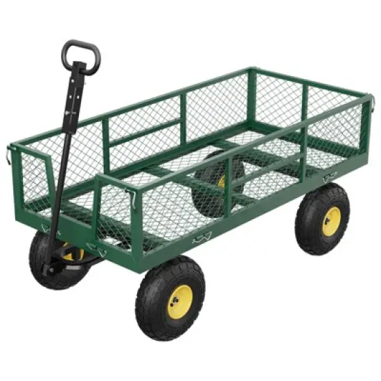 Garden Cart Steel Heavy Duty 900 LBS Yard and Garden Wagon with 10 inch Tire and Handle Attach to ATV or Tractor for Lawn Camping Farm Yard image {7}