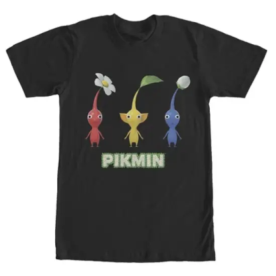 Men's Nintendo Three Pikmins in a Row T-Shirt image {3}