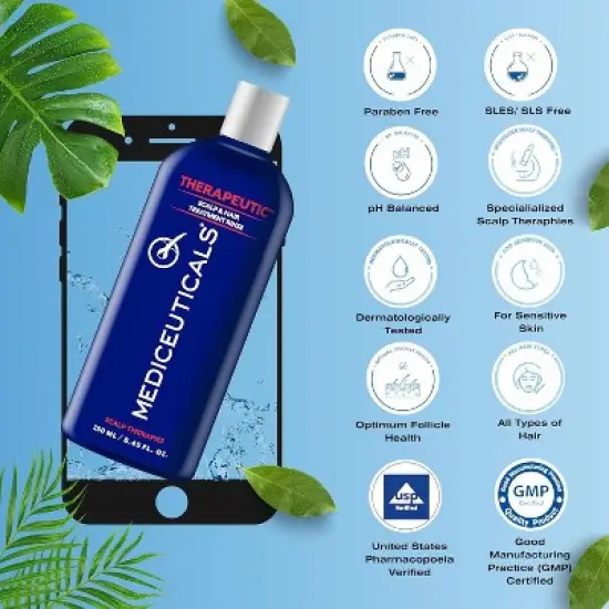 Mediceuticals Therapeutic Scalp & Hair Treatment Rinse | Reduce Itching | Soothing Scalp | Healthy Scalp | Scalp Protection - (8.45 oz) image {2}
