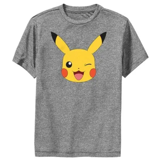 Boy's Pokemon Pikachu Wink Face Performance Tee image {4}