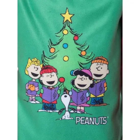 Peanuts Boys' Christmas Holiday Season Sing Along Sleep Pajama Set Green image {3}