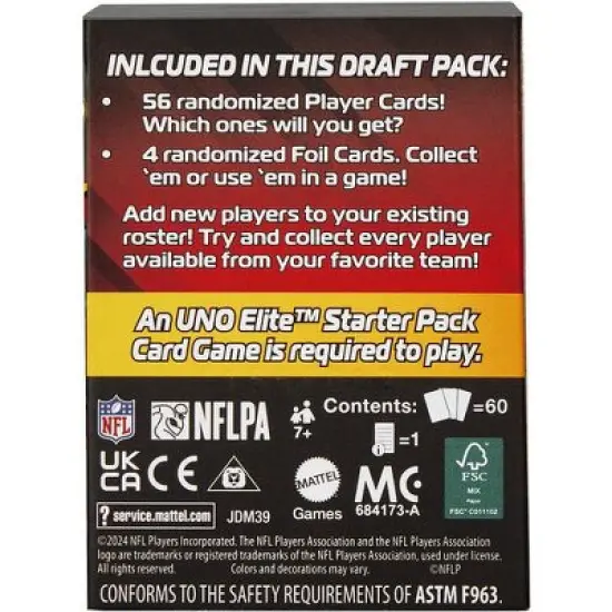 Mattel - Mattel Games - UNO: Elite NFL 2024 Core Edition Draft Pack image {7}
