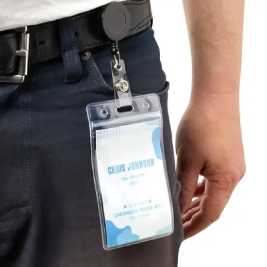 Juvale 100 Pack Retractable ID Badge Holder Reel for Cards with Clips, Bulk for Nurses and Teachers, Office Supplies, Name Badge for Work, 26.5 In image {3}