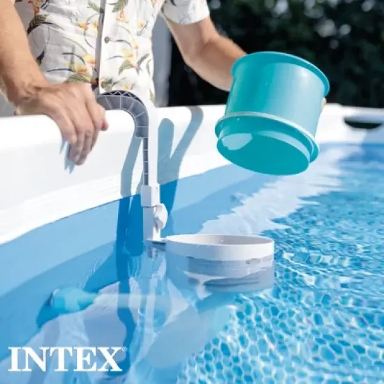 Intex 28000E Deluxe Wall-Mounted Swimming Pool Surface Automatic Skimmer with Removeable Skimmer Basket for 800+ GPH Pumps image {4}