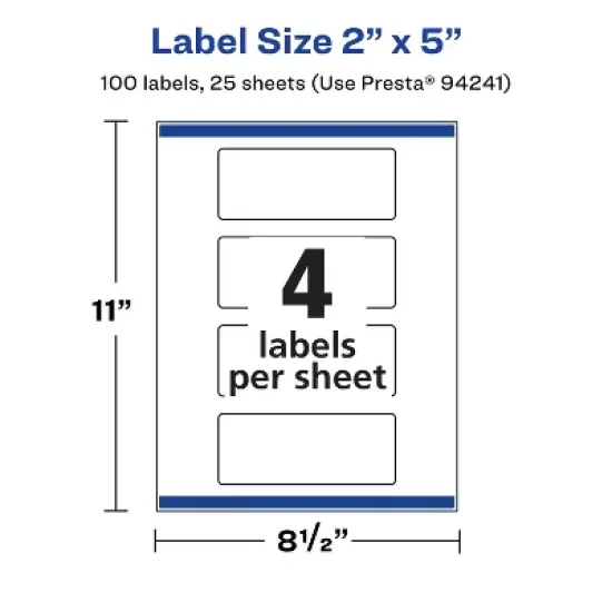 Avery Durable Waterproof Rectangle Labels with Sure Feed, 2" x 5" image {4}
