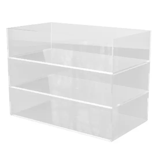 Martha Stewart Brody 3 Pack Stack and Slide Plastic Tray Office Desktop Organizer, 3" x 7.5" image {9}