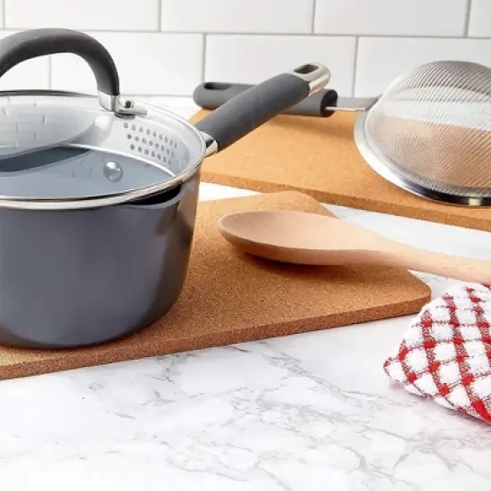 Juvale 3 Pack Rectangle Cork Trivets for Hot Dishes - Cork Placemats, Pads for Kitchen Counter, Pots, Table (12.5x6.6 In) image {3}