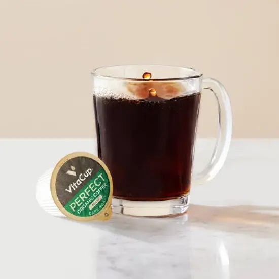 VitaCup Organic Decaf Perfect Dark Roast Low Acid Coffee Pod - 32ct image {4}