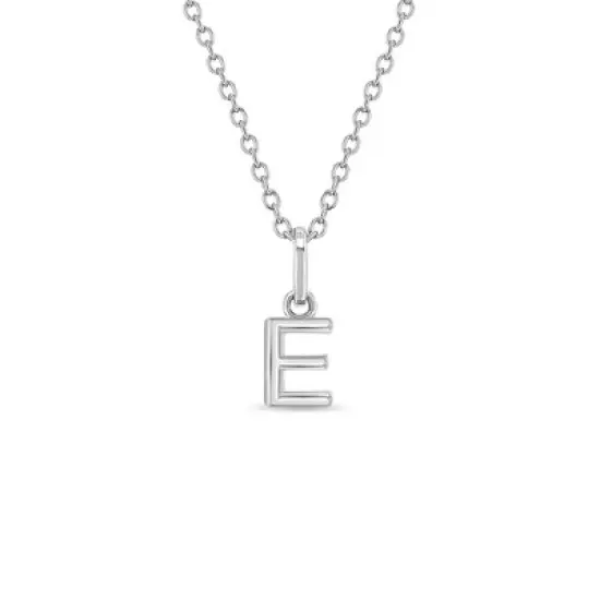 Girls' Tiny Initial Letter Sterling Silver Necklace - In Season Jewelry image {24}