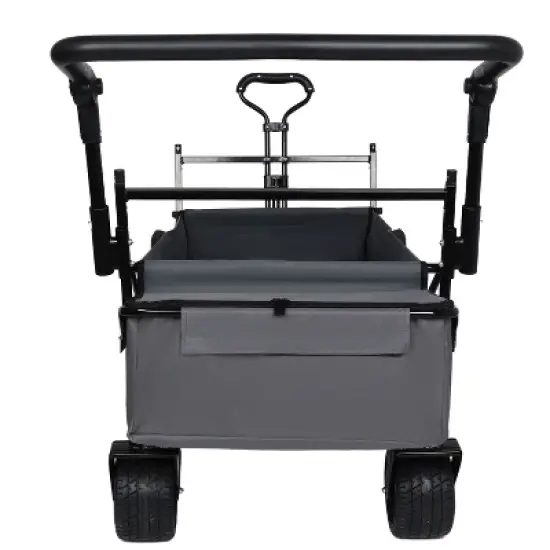 480Lbs Collapsible Wagon with Canopy, Wagon cart with 7" All-Terrain Wheels, Lightweight Foldable Wagon, Large Capacity for Camping, Shopping, Sports image {5}