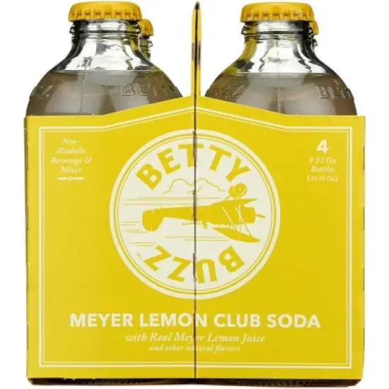 Betty Buzz - Meyer Lemon Club Soda 4 Pack - Case of 6/36 oz image {3}