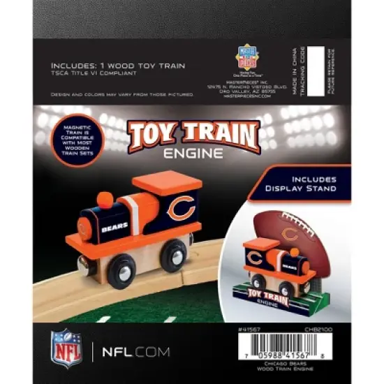 MasterPieces Officially Licensed NFL Chicago Bears Wooden Toy Train Engine For Kids image {2}