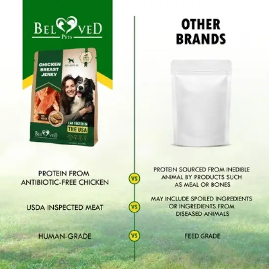 Beloved Pets All Natural Chicken Jerky Dog Treats Chews Grain Free High Protein Human Grade 11 OZ - 1 Pack image {5}