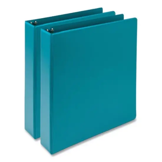 Samsill Earth's Choice Plant-Based Economy Round Ring View Binders, 3 Rings, 1.5" Capacity, 11 x 8.5, Teal, 2/Pack image {4}