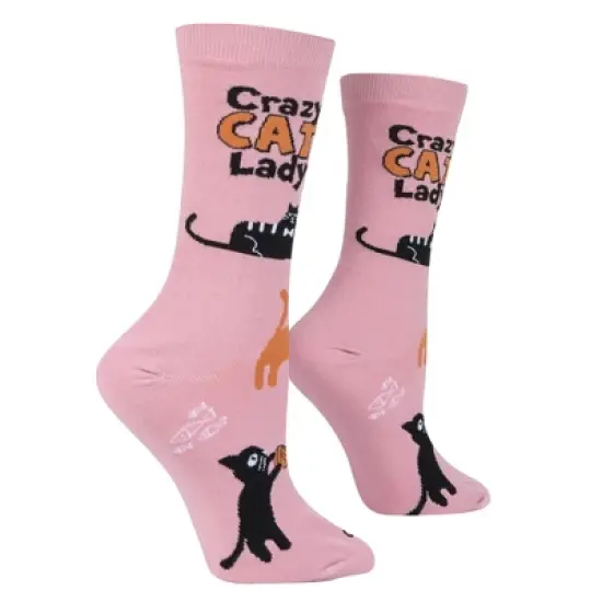 Cool Socks, Crazy Cat Lady, Funny Novelty Socks, Adult, Medium image {1}