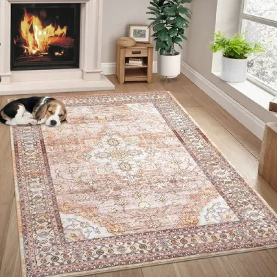 Area Rug Washable Rug Vintage Bohemian Rug, Ultra Soft Area Rugs for Bedroom Living Room Dining Room image {8}
