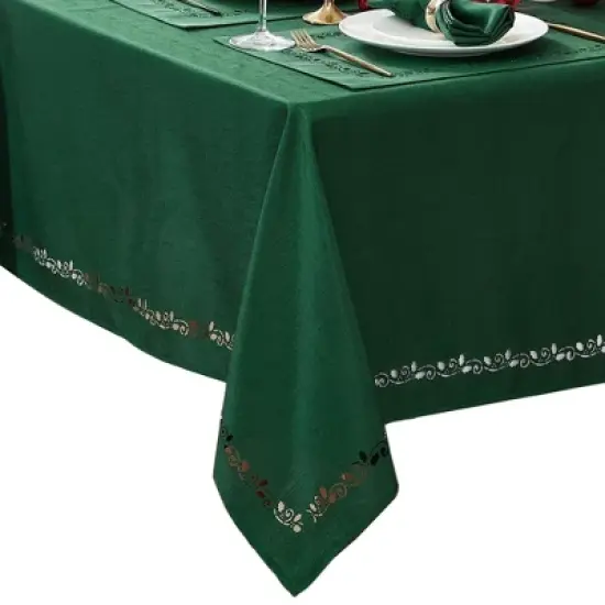 Elrene Holly Scroll Laser Cut Tablecloth - Elrene Home Fashions image {3}