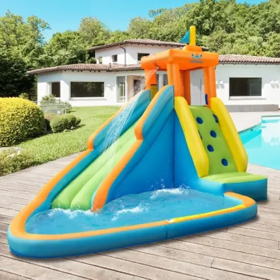 Costway  Kids Bounce House Castle Splash Water Pool Without Blower image {1}