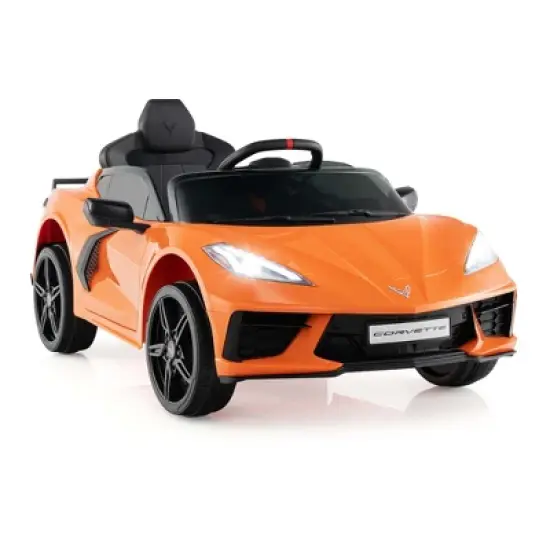 Costway 12V Electric Kids Ride On Car with Remote Control Wireless Connection Lights Orange/Pink/Red/White image {9}