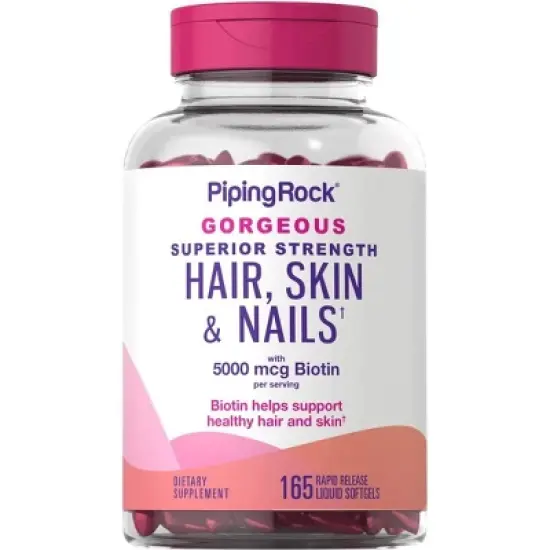 Piping Rock Hair Skin and Nails Vitamins | 165 Softgels image {2}