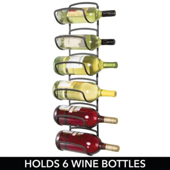 mDesign Modern Decorative Metal Wine Bottle Storage Organizer Rack image {4}