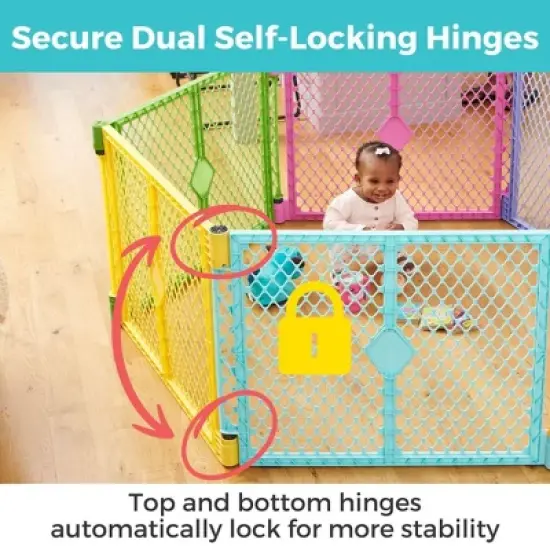 Toddleroo by North States Superyard Colorplay 6 Panel Freestanding Baby Playard - Bright image {2}