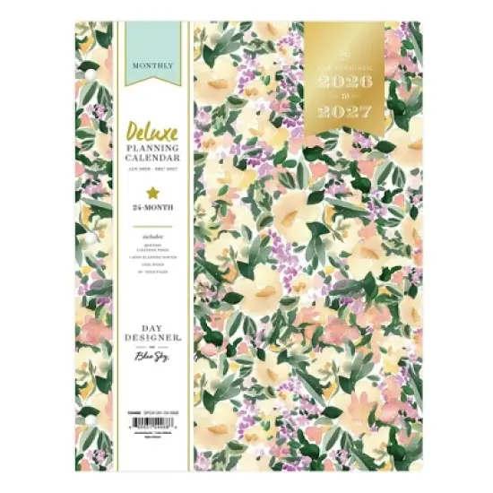 Blue Sky Day Designer Monthly Deluxe Planning Calendar 8.5"x11" Marjorie Floral Clear image {2}