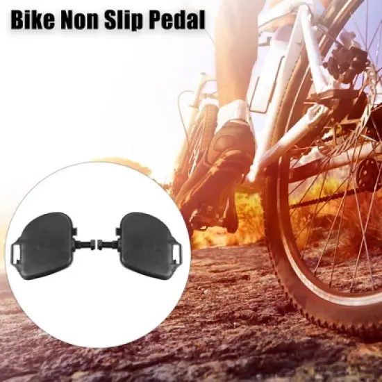 Unique Bargains Exercise Bike Pedals with Straps Indoor Cycling Parts Non Slip 1/2'' Fixed Gear Bike Pedals Black 1 Pair image {4}