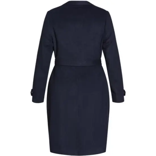 Women's Plus Size Isabella Coat - french navy | CITY CHIC image {4}