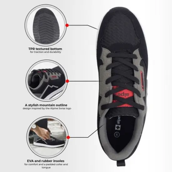 Alpine Swiss Kurt Mens Classic Retro Sneakers Casual Walking Tennis Shoes image {3}