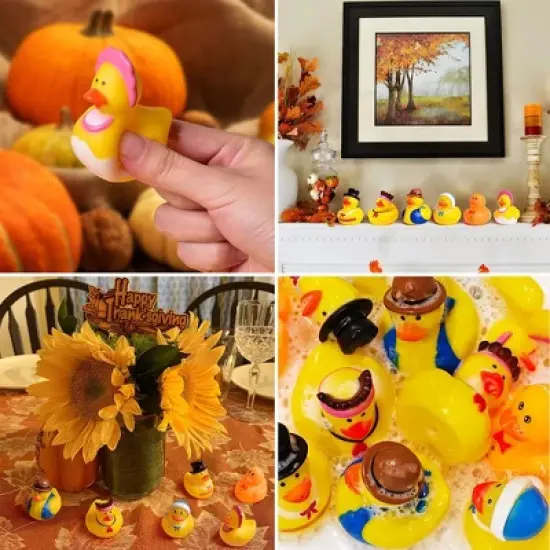 Fun Little Toys 12 PCS Thanks Giving Rubber Duckies image {2}