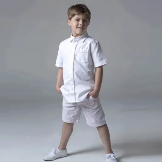 Hope & Henry Boys' Organic Cotton Seersucker Short, Kids image {1}