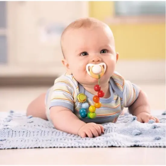 HABA Rainbow Pearls Pacifier Chain (Made in Germany) image {1}