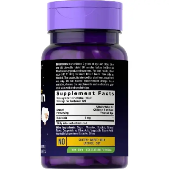 Carlyle Kid's Melatonin 1mg | 120 Chewable Tablets image {1}