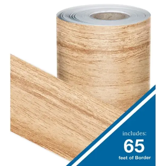 Carson Dellosa Education Grow Together Light Wood Grain Rolled Straight Bulletin Board Borders, 65 Feet Per Roll, Pack of 3 image {3}