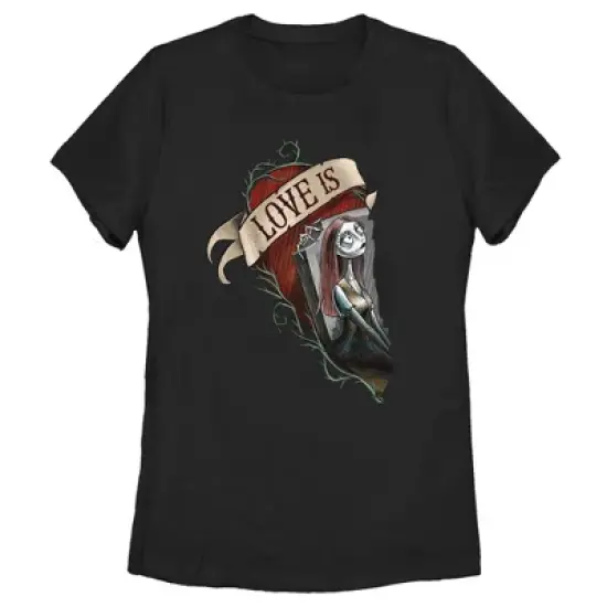 Women's The Nightmare Before Christmas Halloween Sally Heart Love Is T-Shirt image {3}