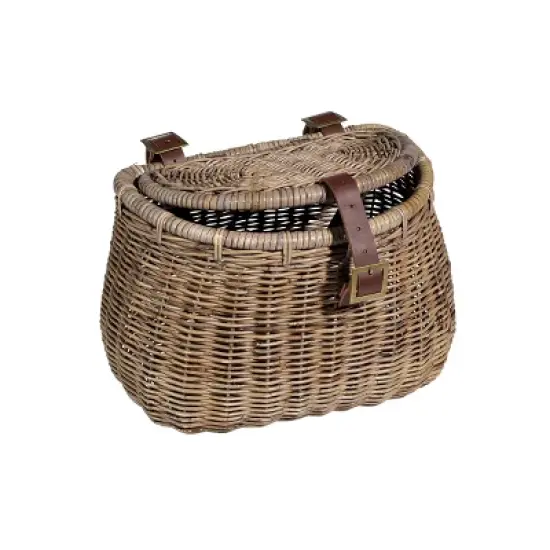 Madaket Creel Basket w/ Lid, Natural Grey image {1}