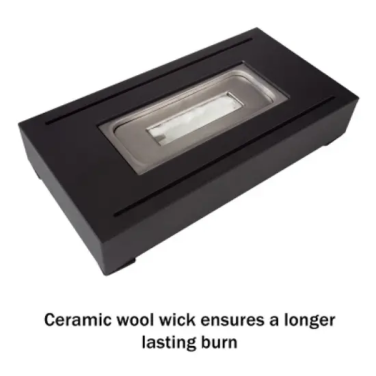 Bio Ethanol Tabletop Fire Pit - Rectangular Indoor or Outdoor Ventless Fireplace - Clean Burning Portable Heat with 360-View by Northwest (Black) image {4}