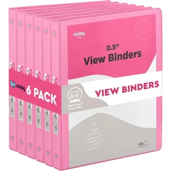 Enday 0.5-Inch 3-Ring View Binder With 2-Pockets - 6 Packs image {7}