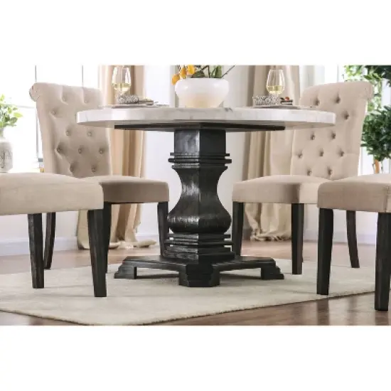 Buckley Round Dining Table White/Black - HOMES: Inside + Out image {1}
