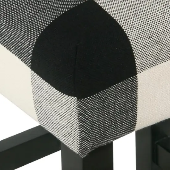 Square Counter Height Barstool Black Plaid - HomePop image {3}